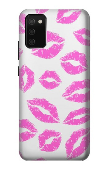 S2214 Pink Lips Kisses Hülle Schutzhülle Taschen für Samsung Galaxy A02s, Galaxy M02s
