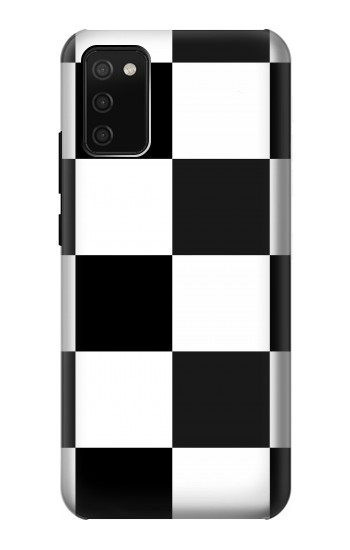 S2492 Black and White Check Hülle Schutzhülle Taschen für Samsung Galaxy A02s, Galaxy M02s