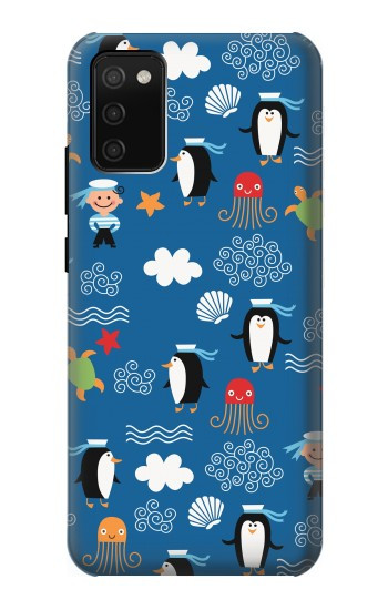 S2572 Marine Penguin Pattern Hülle Schutzhülle Taschen für Samsung Galaxy A02s, Galaxy M02s