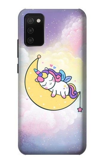 S3485 Cute Unicorn Sleep Hülle Schutzhülle Taschen für Samsung Galaxy A02s, Galaxy M02s