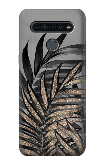 S3692 Gray Black Palm Leaves Hülle Schutzhülle Taschen für LG K41S
