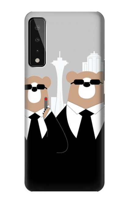 S3557 Bear in Black Suit Hülle Schutzhülle Taschen für LG Stylo 7 4G