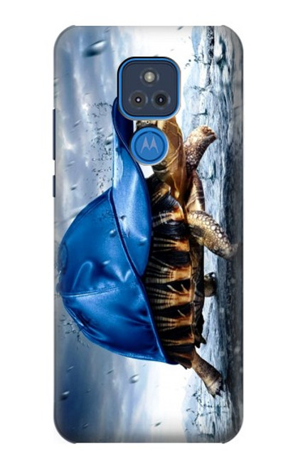 S0084 Turtle in the Rain Hülle Schutzhülle Taschen für Motorola Moto G Play (2021)