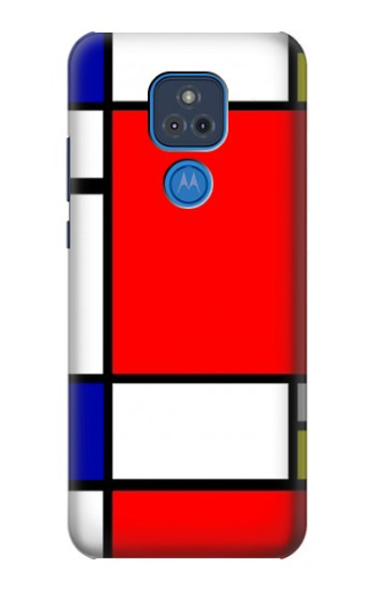 S0157 Composition Red Blue Yellow Hülle Schutzhülle Taschen für Motorola Moto G Play (2021)