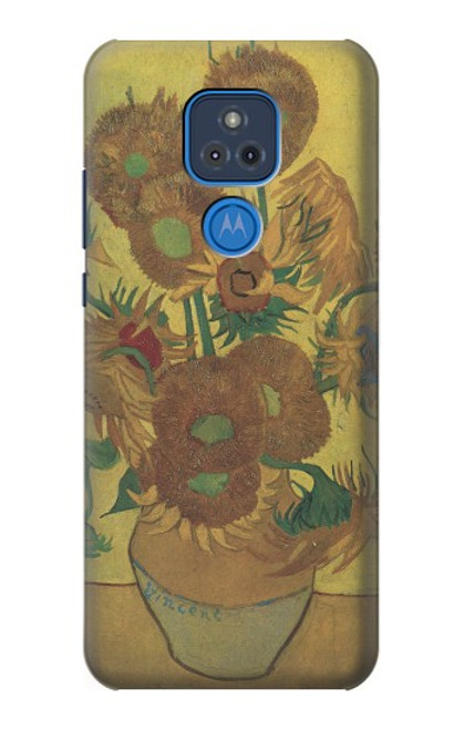 S0214 Van Gogh Vase Fifteen Sunflowers Hülle Schutzhülle Taschen für Motorola Moto G Play (2021)