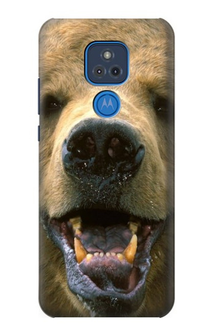 S0840 Grizzly Bear Face Hülle Schutzhülle Taschen für Motorola Moto G Play (2021)