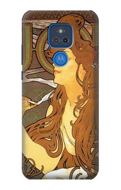 S0969 Alphonse Mucha Job Hülle Schutzhülle Taschen für Motorola Moto G Play (2021)