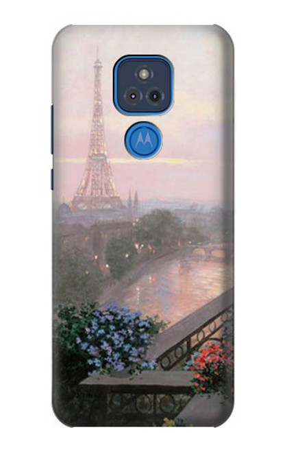 S1443 Terrace in Paris Eifel Hülle Schutzhülle Taschen für Motorola Moto G Play (2021)