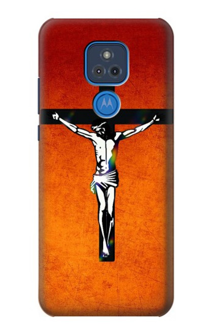 S2421 Jesus Christ On The Cross Hülle Schutzhülle Taschen für Motorola Moto G Play (2021)
