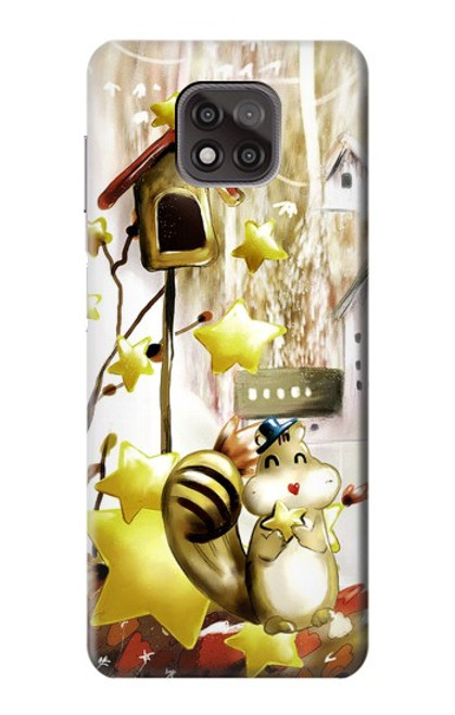 S0109 Cute Squirrel Cartoon Hülle Schutzhülle Taschen für Motorola Moto G Power (2021)