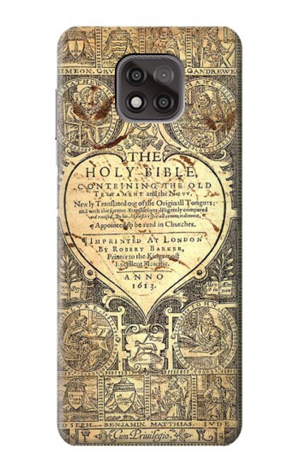 S0330 Bible Page Hülle Schutzhülle Taschen für Motorola Moto G Power (2021)