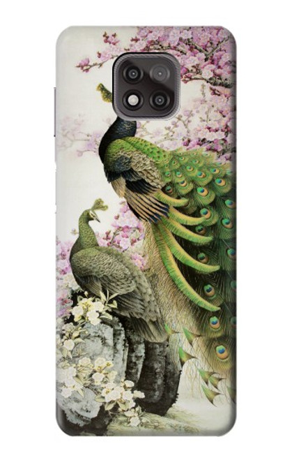 S2773 Peacock Chinese Brush Painting Hülle Schutzhülle Taschen für Motorola Moto G Power (2021)