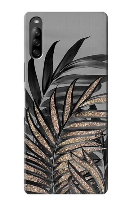 S3692 Gray Black Palm Leaves Hülle Schutzhülle Taschen für Sony Xperia L5