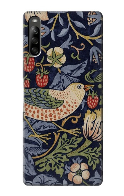 S3791 William Morris Strawberry Thief Fabric Hülle Schutzhülle Taschen für Sony Xperia L5