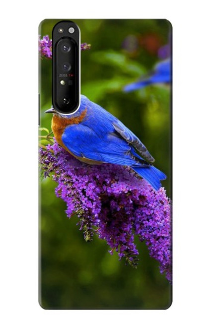 S1565 Bluebird of Happiness Blue Bird Hülle Schutzhülle Taschen für Sony Xperia 1 III