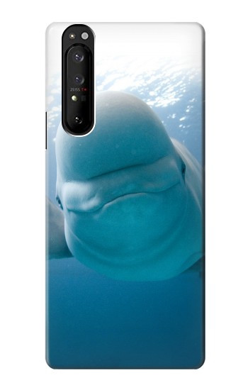 S1801 Beluga Whale Smile Whale Hülle Schutzhülle Taschen für Sony Xperia 1 III