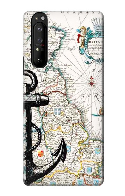 S1962 Nautical Chart Hülle Schutzhülle Taschen für Sony Xperia 1 III