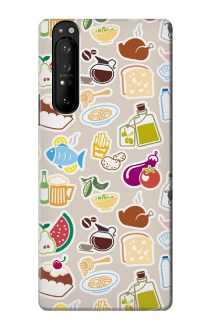 S2321 Food and Drink Seamless Hülle Schutzhülle Taschen für Sony Xperia 1 III