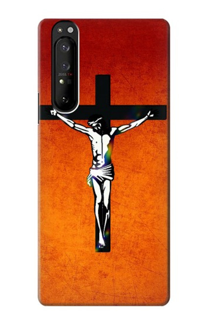 S2421 Jesus Christ On The Cross Hülle Schutzhülle Taschen für Sony Xperia 1 III
