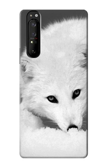 S2569 White Arctic Fox Hülle Schutzhülle Taschen für Sony Xperia 1 III