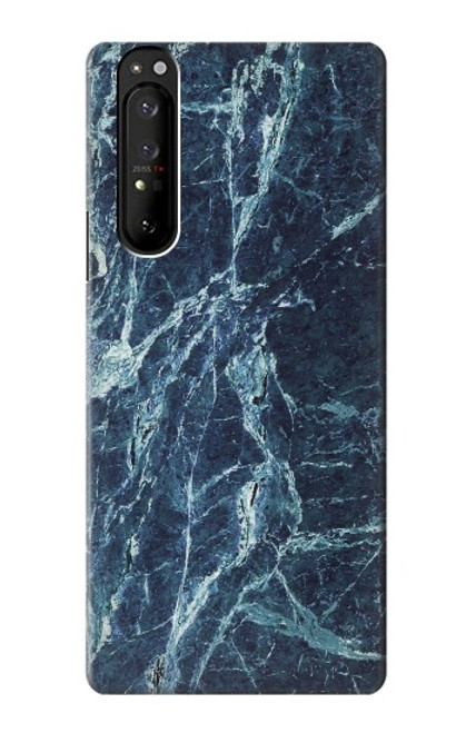 S2799 Light Blue Marble Stone Graphic Printed Hülle Schutzhülle Taschen für Sony Xperia 1 III