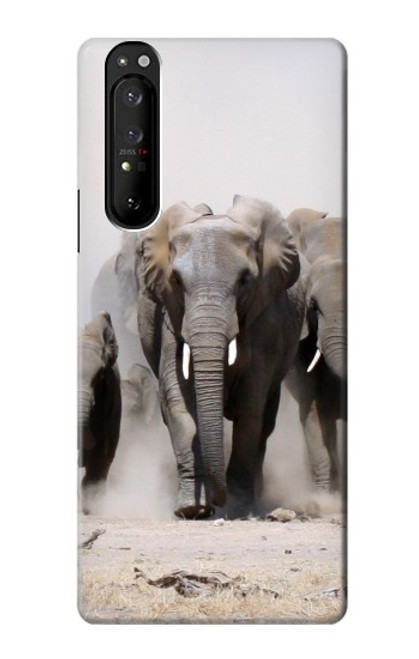 S3142 African Elephant Hülle Schutzhülle Taschen für Sony Xperia 1 III
