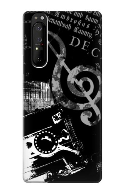 S3197 Music Cassette Note Hülle Schutzhülle Taschen für Sony Xperia 1 III