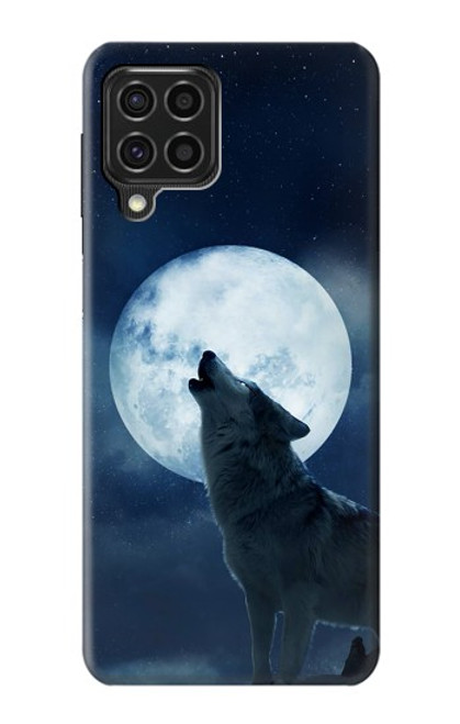 S3693 Grim White Wolf Full Moon Hülle Schutzhülle Taschen für Samsung Galaxy F62