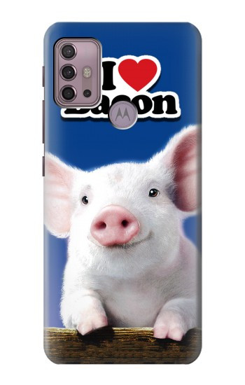 S0608 I Love Bacon Cute Baby Pig Hülle Schutzhülle Taschen für Motorola Moto G30, G20, G10