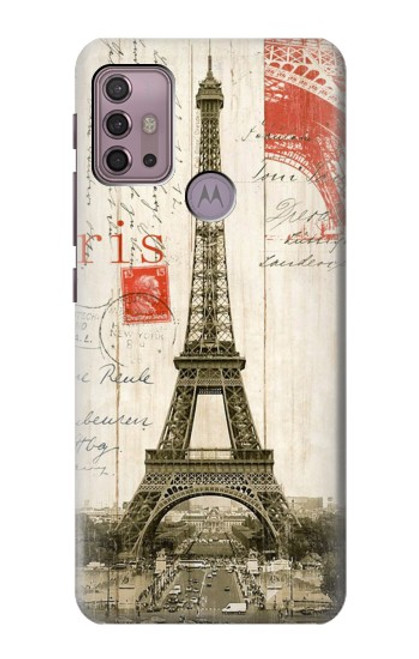S2108 Eiffel Tower Paris Postcard Hülle Schutzhülle Taschen für Motorola Moto G30, G20, G10
