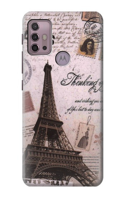 S2211 Paris Postcard Eiffel Tower Hülle Schutzhülle Taschen für Motorola Moto G30, G20, G10