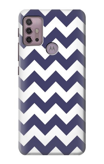 S2345 Navy Blue Shavron Zig Zag Pattern Hülle Schutzhülle Taschen für Motorola Moto G30, G20, G10