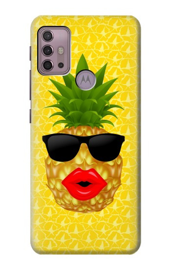 S2443 Funny Pineapple Sunglasses Kiss Hülle Schutzhülle Taschen für Motorola Moto G30, G20, G10