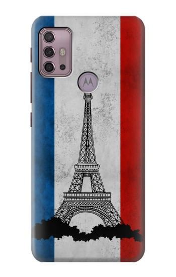 S2859 Vintage France Flag Eiffel Tower Hülle Schutzhülle Taschen für Motorola Moto G30, G20, G10