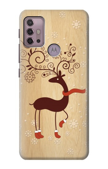 S3081 Wooden Raindeer Graphic Printed Hülle Schutzhülle Taschen für Motorola Moto G30, G20, G10