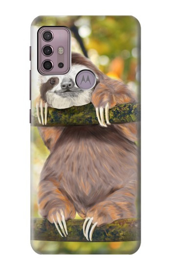 S3138 Cute Baby Sloth Paint Hülle Schutzhülle Taschen für Motorola Moto G30, G20, G10