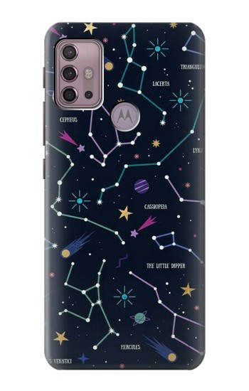 S3220 Star Map Zodiac Constellations Hülle Schutzhülle Taschen für Motorola Moto G30, G20, G10