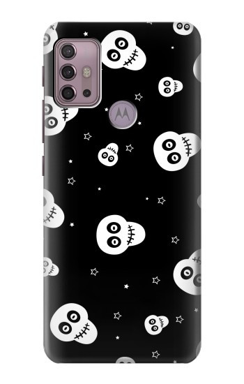 S3261 Smile Skull Halloween Pattern Hülle Schutzhülle Taschen für Motorola Moto G30, G20, G10
