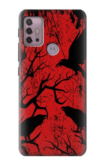 S3325 Crow Black Blood Tree Hülle Schutzhülle Taschen für Motorola Moto G30, G20, G10