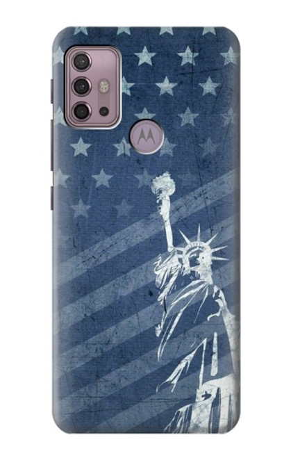 S3450 US Flag Liberty Statue Hülle Schutzhülle Taschen für Motorola Moto G30, G20, G10