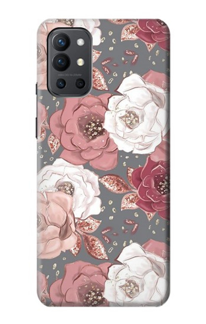 S3716 Rose Floral Pattern Hülle Schutzhülle Taschen für OnePlus 9R