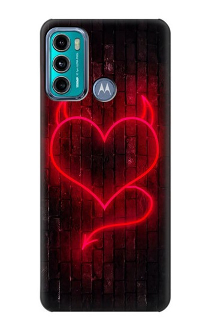 S3682 Devil Heart Hülle Schutzhülle Taschen für Motorola Moto G60, G40 Fusion