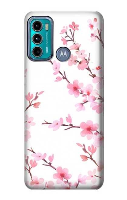 S3707 Pink Cherry Blossom Spring Flower Hülle Schutzhülle Taschen für Motorola Moto G60, G40 Fusion