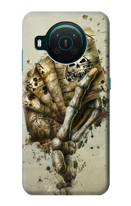 S0550 Skull Card Poker Hülle Schutzhülle Taschen für Nokia X10