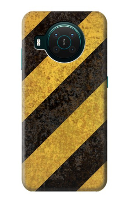 S2231 Yellow and Black Line Hazard Striped Hülle Schutzhülle Taschen für Nokia X10