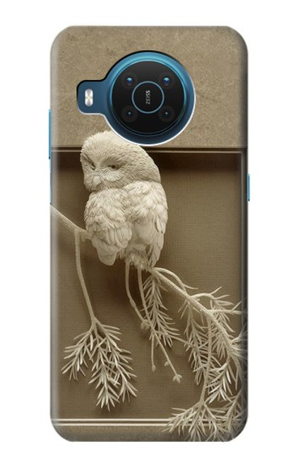 S1386 Paper Sculpture Owl Hülle Schutzhülle Taschen für Nokia X20
