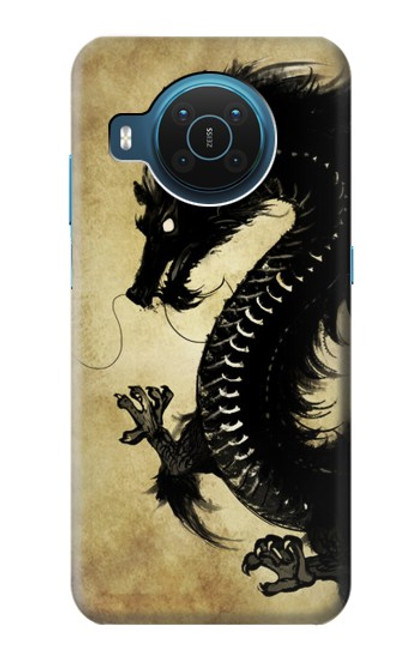 S1482 Black Dragon Painting Hülle Schutzhülle Taschen für Nokia X20