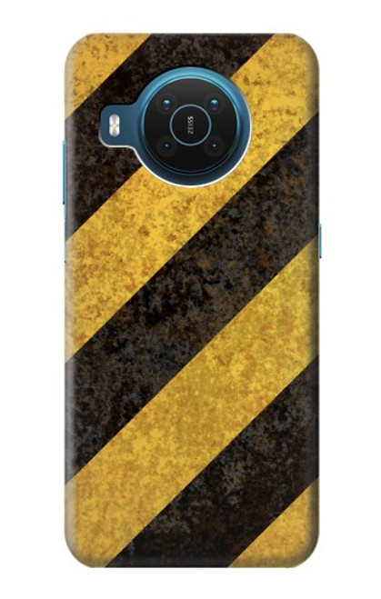 S2231 Yellow and Black Line Hazard Striped Hülle Schutzhülle Taschen für Nokia X20