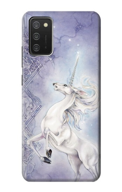 S1134 White Horse Unicorn Hülle Schutzhülle Taschen für Samsung Galaxy A03S