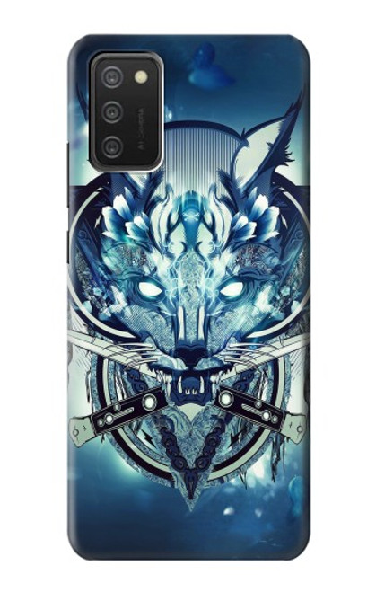 S1135 Wolf with knives Rock Hülle Schutzhülle Taschen für Samsung Galaxy A03S